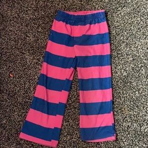 Blue and pink striped pajama pants